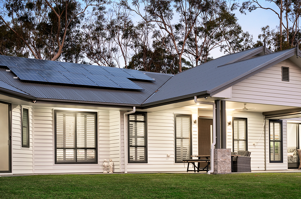 Outside of home with security screens