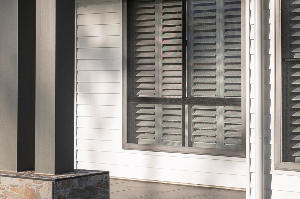 Outside of home with security screens