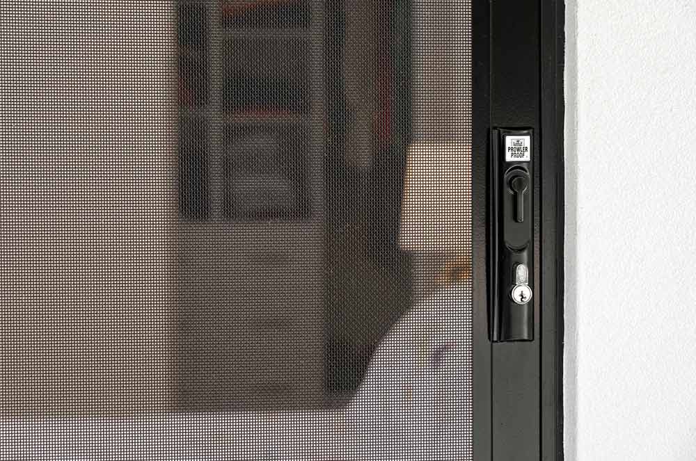 Close up of a ForceField sliding security screen door