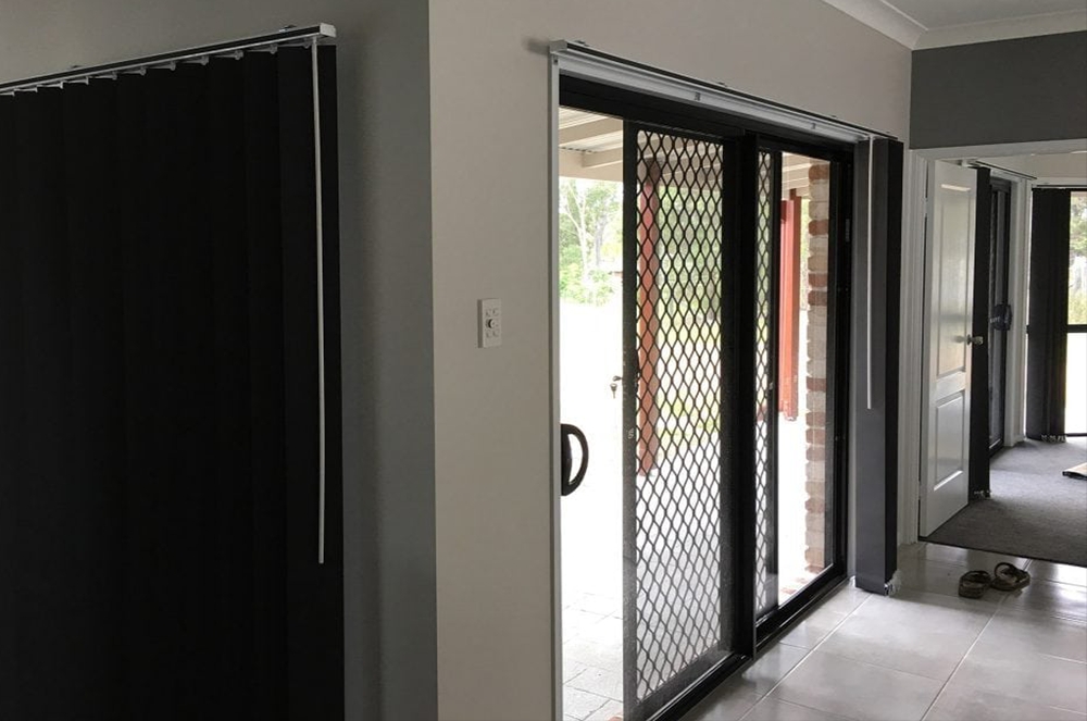 Diamond grill sliding doors